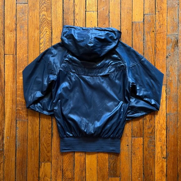 Vintage Y2K‎ Nike Sportswear Women's Dark Slate Blue Zip Up Hooded Track Jacket - Picture 3 of 5